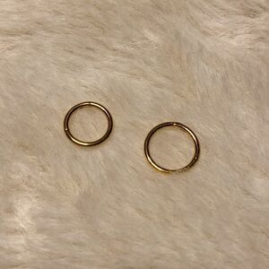 2pc Golden Nose Rings 18G 1mm (.7mm & .6mm) NEW
